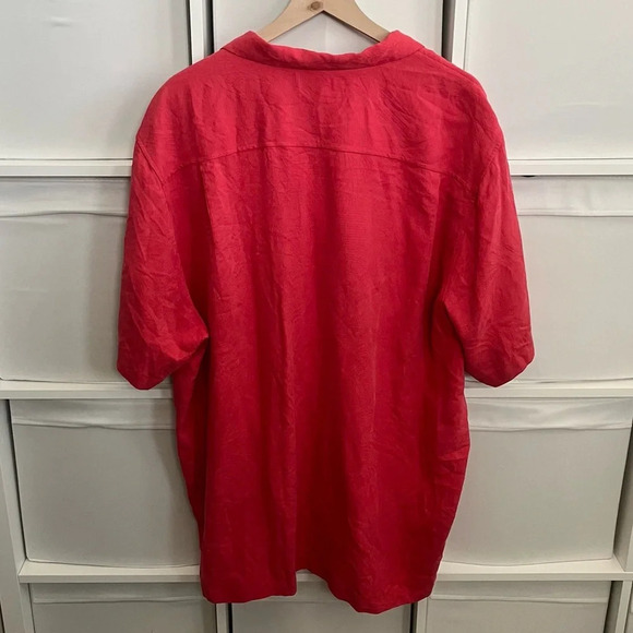 Tommy Bahama Red Silk Button Down Shirt - Picture 3 of 3